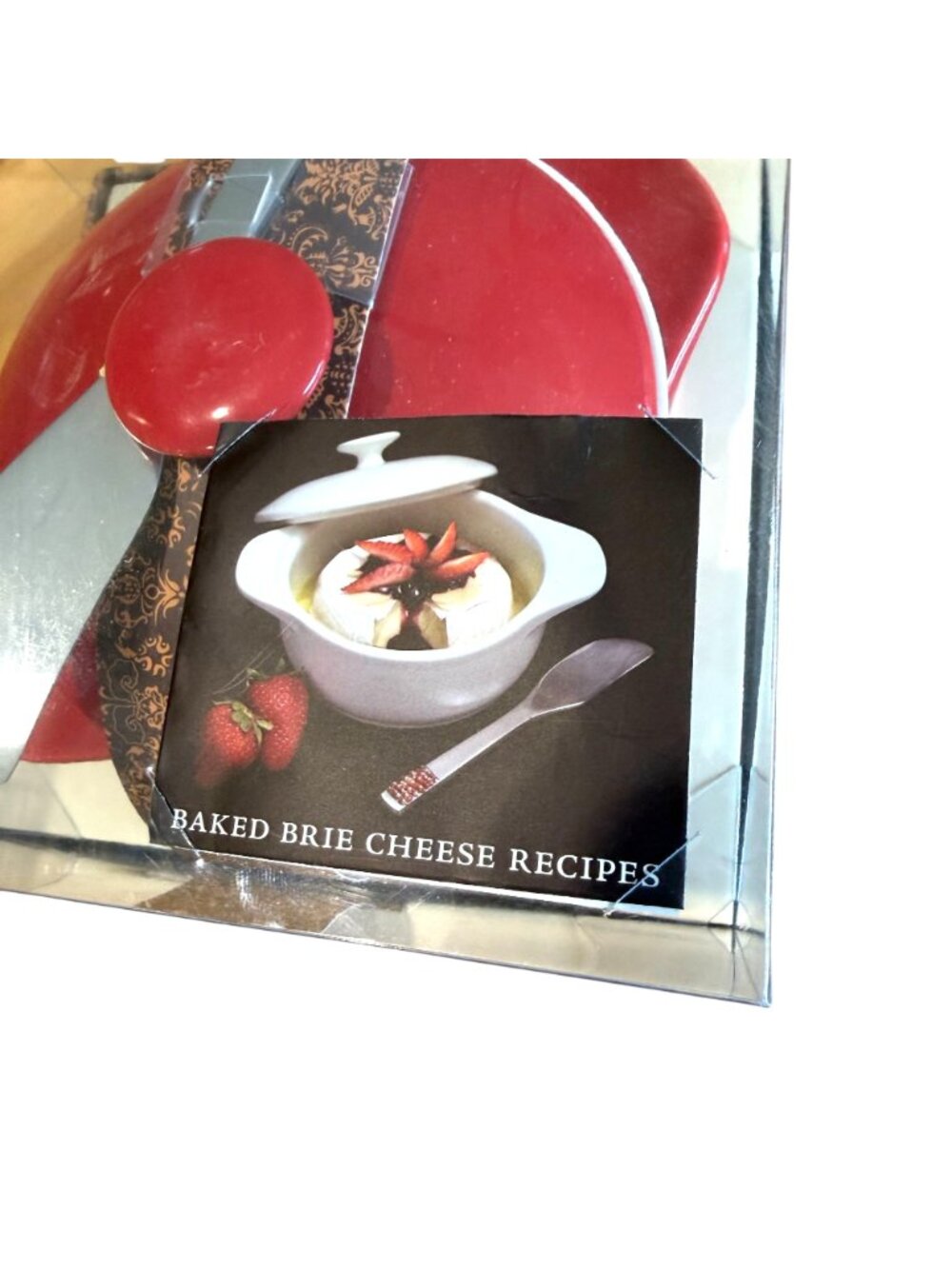 Wild Eye Designs Brie Cheese Baker Set NEW Red Spreader Ceramic Gift Set - Picture 6 of 7